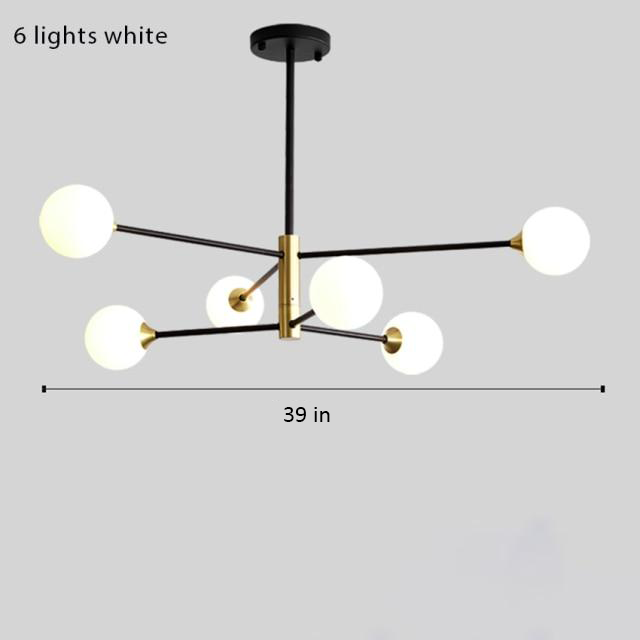 Glass Bulb & Metal LED Chandelier Pendant Light
