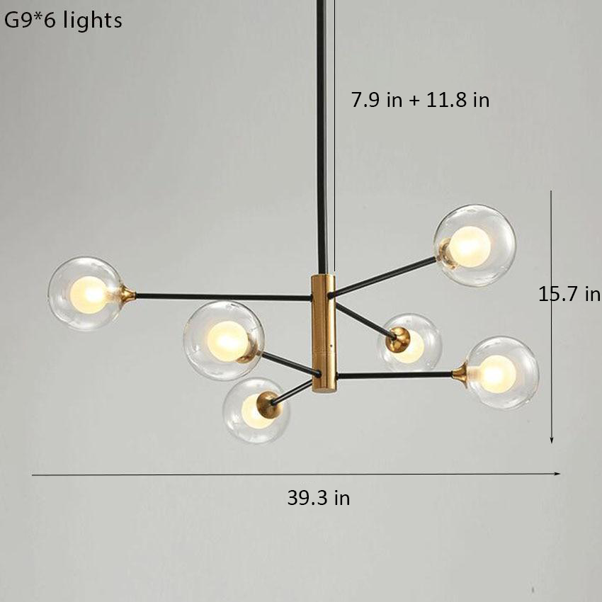 Glass Bulb & Metal LED Chandelier Pendant Light