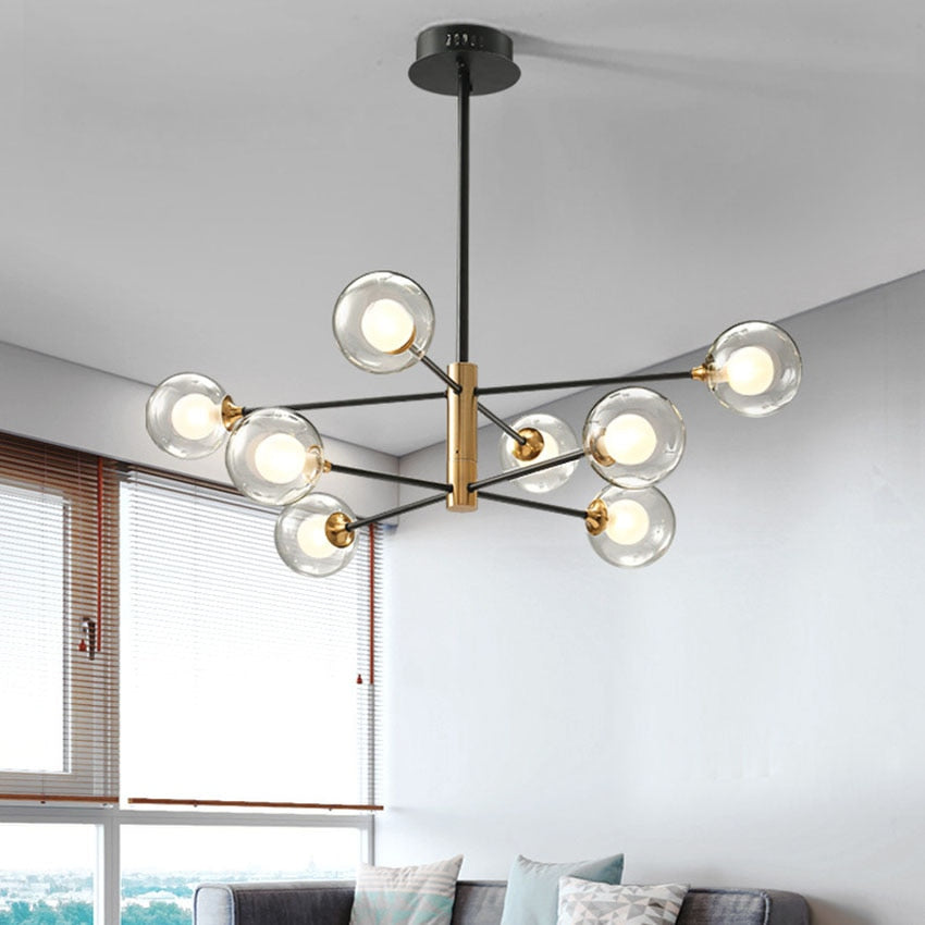 Glass Bulb & Metal LED Chandelier Pendant Light