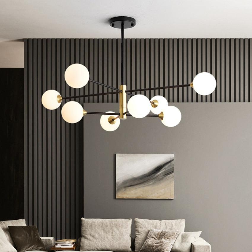 Glass Bulb & Metal LED Chandelier Pendant Light