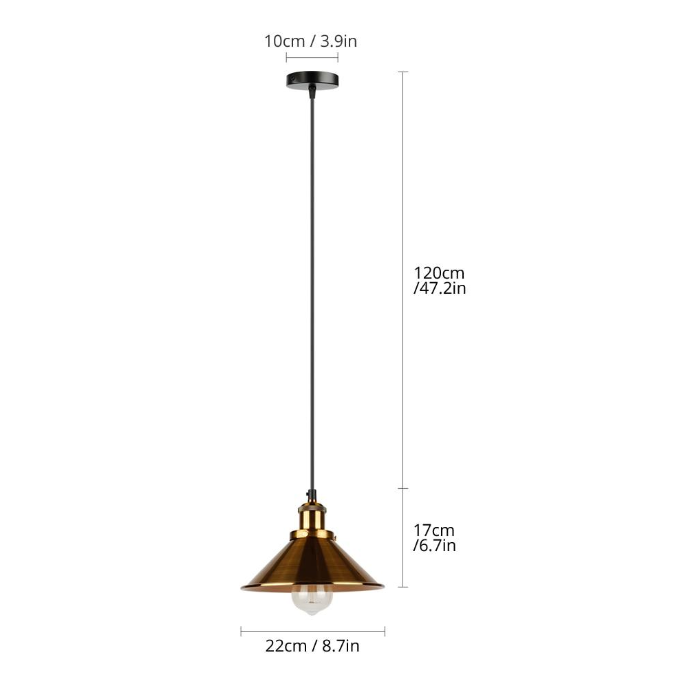 Jett Black & Brass Metal Industrial Pendant Light - Final Sale