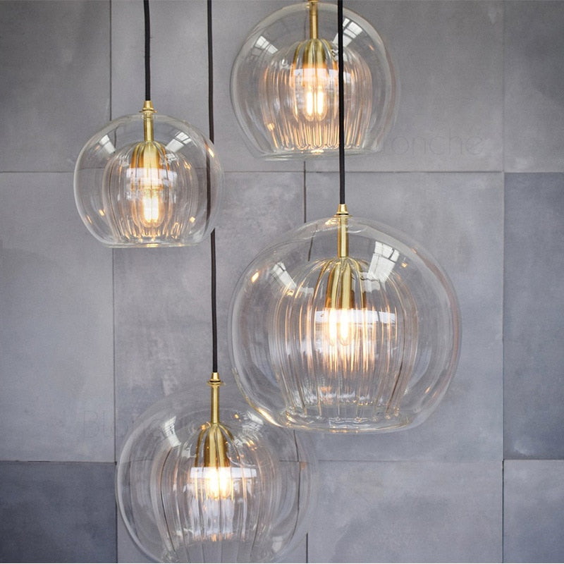 Ripple Glass Cocoon Pendant Light