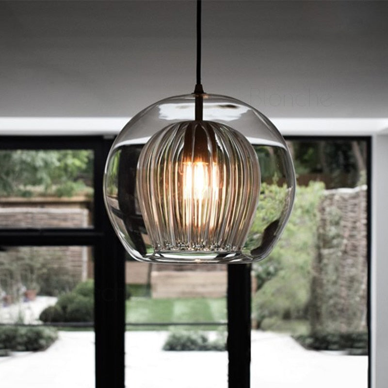 Ripple Glass Cocoon Pendant Light