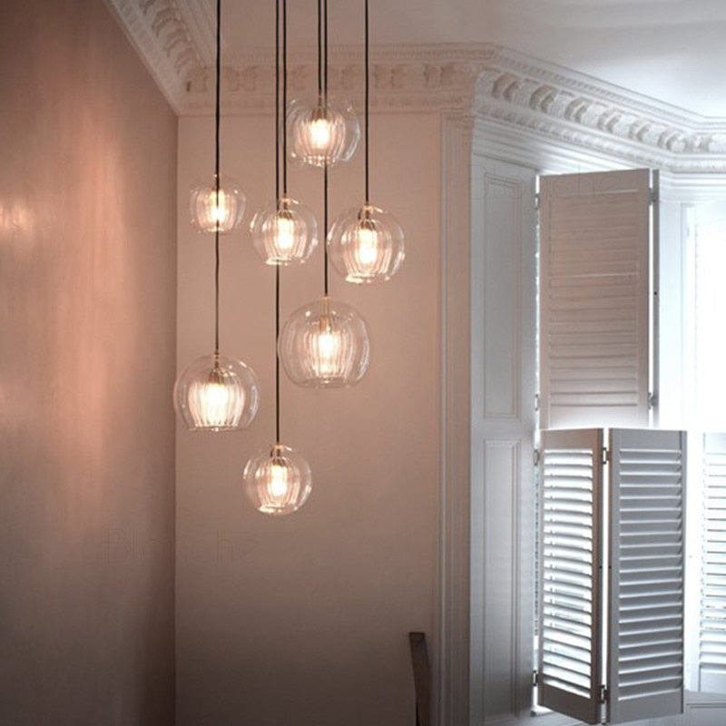 Ripple Glass Cocoon Pendant Light