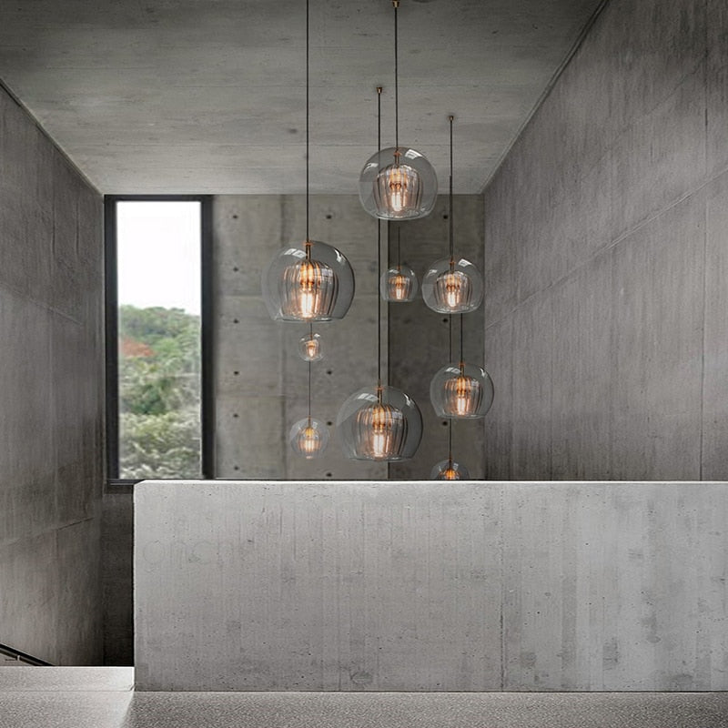 Ripple Glass Cocoon Pendant Light